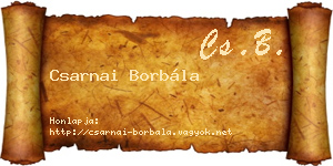 Csarnai Borbála névjegykártya