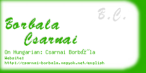 borbala csarnai business card